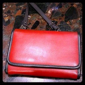 Red leather cross body bag